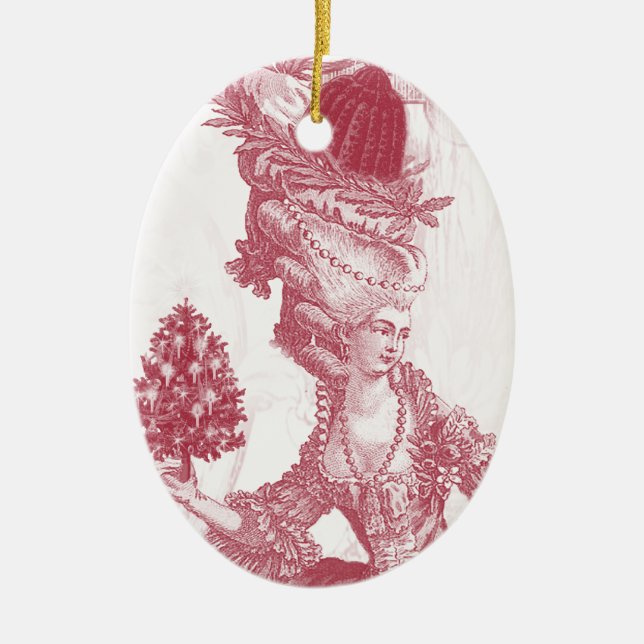 Joyeux Noel (rouge) Ceramic Tree Decoration (Front)