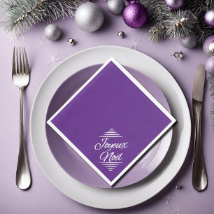 Joyeux Noel - royal purple  Napkin
