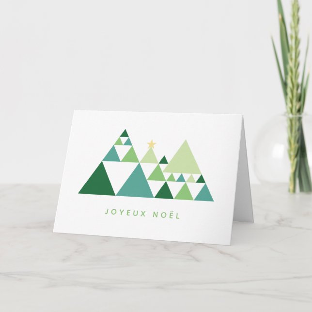 Joyeux Noël sapins minimalistes design moderne Holiday Card (Front)