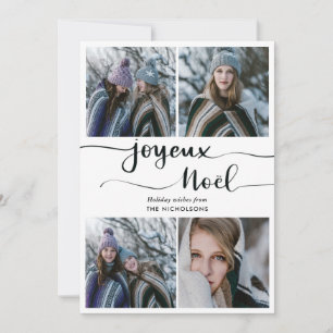 Joyeux Noel Script   Four Holiday Photo Card