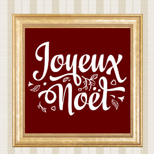 Joyeux Noel Simple Red French Christmas  Poster
