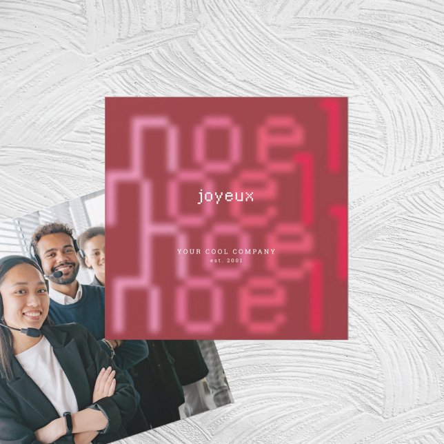 JOYEUX NOEL TECH FONT CORPORATE PHOTO CHRISTMAS HOLIDAY CARD (Creator Uploaded)