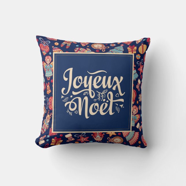 Joyeux Noel Throw Pillow (Front)