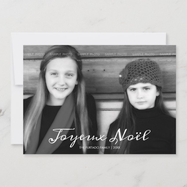 Joyeux Noel Traditional Christmas Photo Holiday Card (Front)