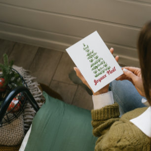 Joyeux Noël Vintage Bird Tree Holiday Card