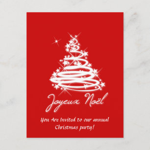 Joyeux Noël with Christmas Tree Invitation