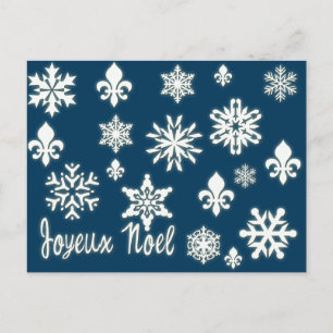 Joyeux Noel with Snowflakes Cards, Postcards