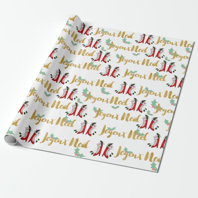 Joyeux Noel Wrapping Paper (Unrolled)