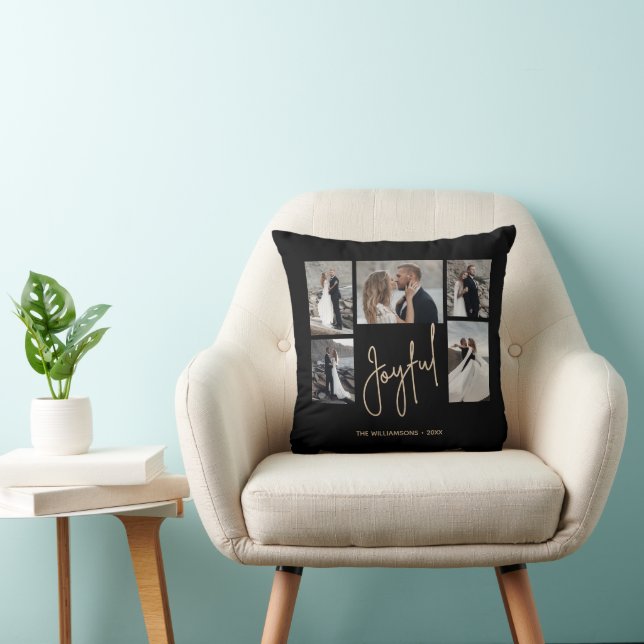 JOYFUL 5 Photo Christmas Cushion (Chair)