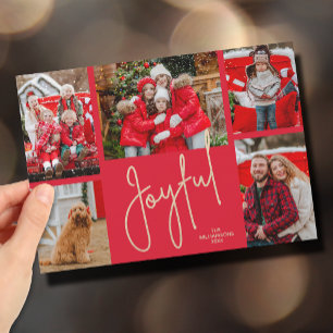 JOYFUL 5 Photo Christmas Holiday Card