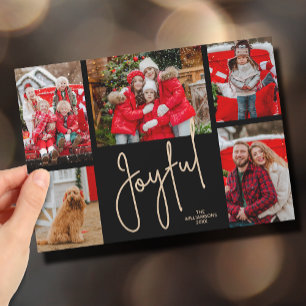 JOYFUL 5 Photo Christmas Holiday Card