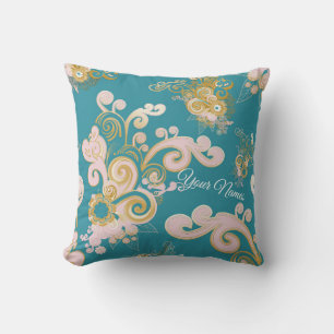 Joyful abstract flower petal design cushion