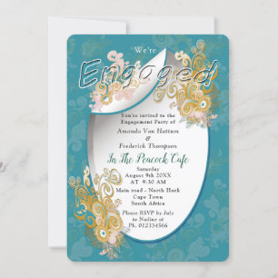Joyful Abstract Pink, Sky-blue - Pink Flowers Invi Invitation