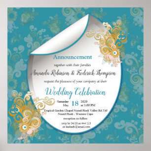 Joyful Abstract Pink, Sky-blue - Pink Flowers Poster