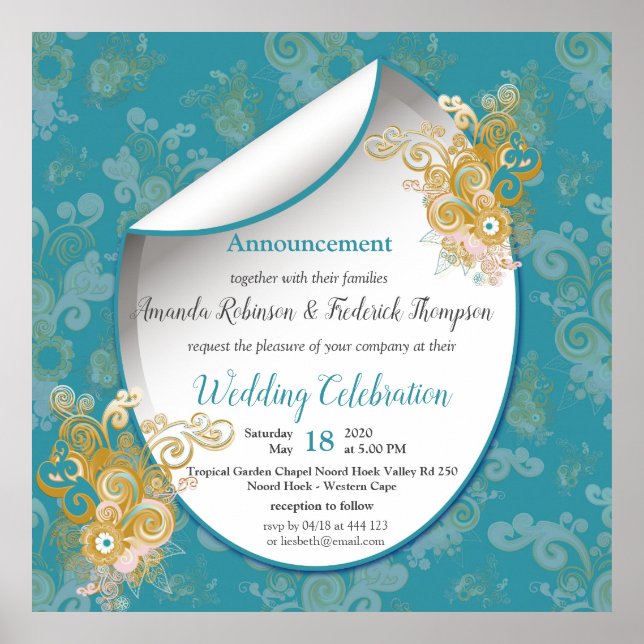 Joyful Abstract Pink, Sky-blue - Pink Flowers Poster (Front)