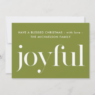 Joyful and Blessed Green Photo Christmas Holiday