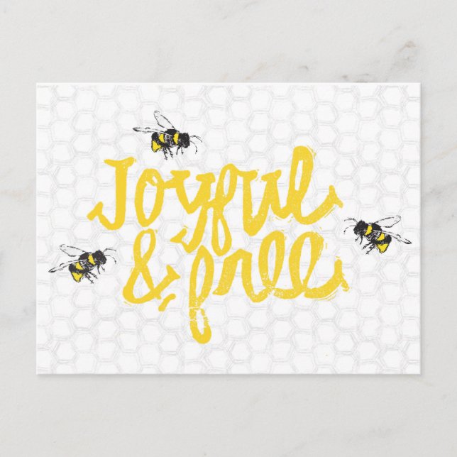 Joyful and Free bees Postcard (Front)