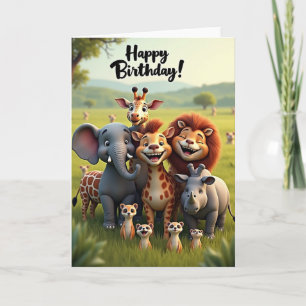 Joyful Animals Birthday Card