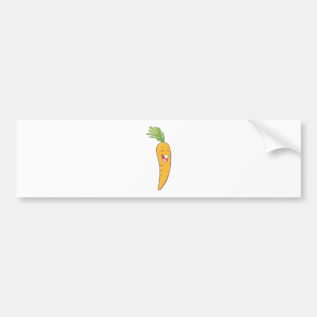 Joyful Asian Carrot Vegetable Bumper Sticker (Front)