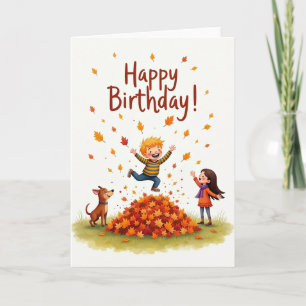Joyful Autumn Birthday Card