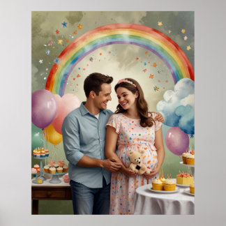 Joyful Baby Shower with Mum and Dad Poster