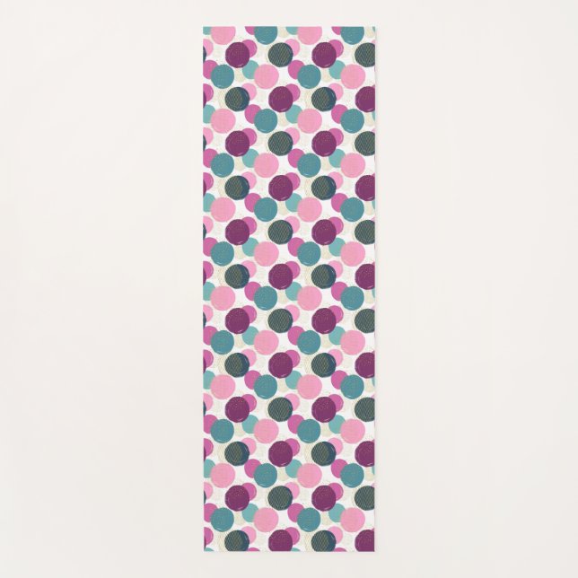 Joyful Balance: Polka Dot Yoga Mat (Front)