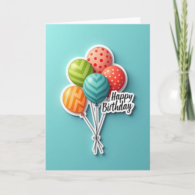 Joyful Balloon Pattern Card (Front)