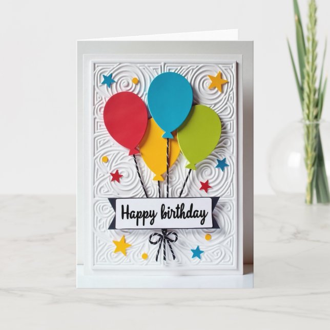 Joyful Balloon Trio Card (Front)