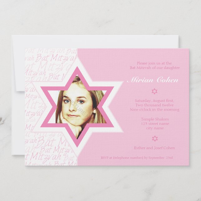 Joyful - Bat Mitzvah Invitation (Front)