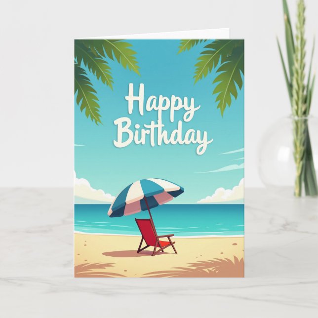 Joyful Beach Scene Card (Front)