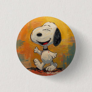 Joyful Beagle Dog Pop Art Painting 3 Cm Round Badge