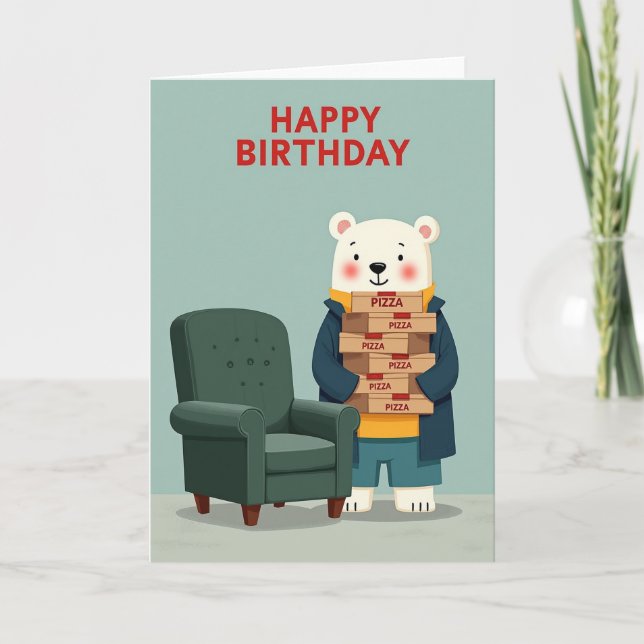 Joyful Bear Pizza Card (Front)