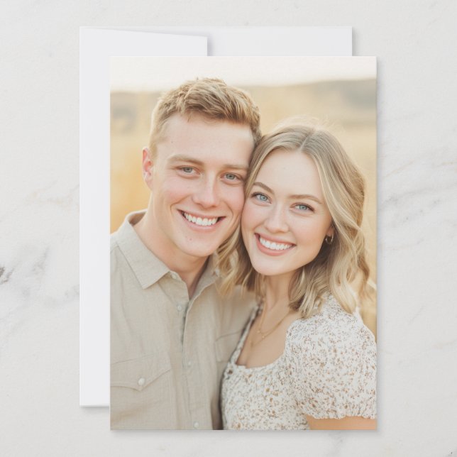 Joyful Beige Candid Photo Invitation (Front)