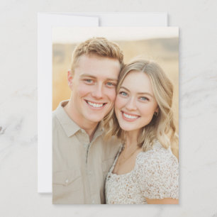 Joyful Beige Floral Photo Invitation