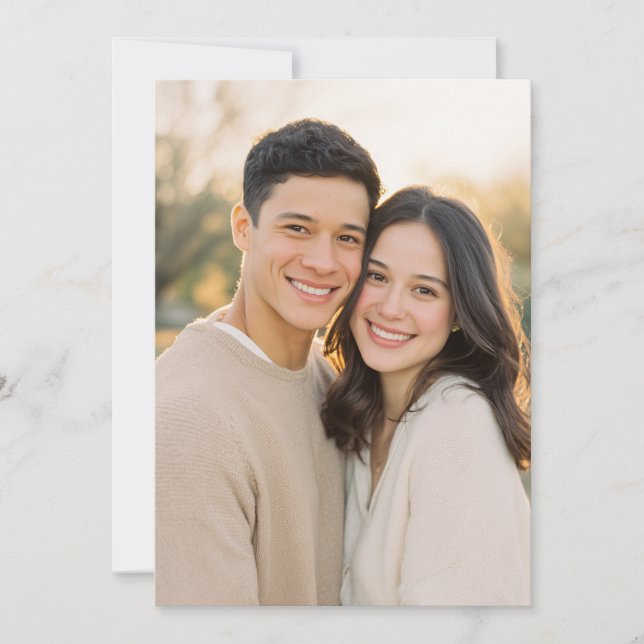 Joyful Beige Realistic Photo Invitation (Front)