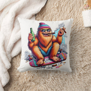 Joyful being partying with friends cushion