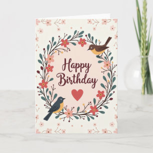 Joyful Birds Wreath Card