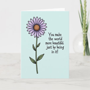 Joyful Birthday Aqua Flower Card