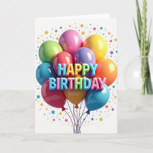 Joyful Birthday Balloon Art Card