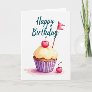 Joyful Birthday Berry Cake Card