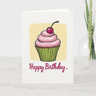 Joyful Birthday Berry Cupcake Card