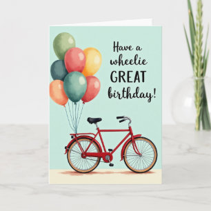 Joyful Birthday Bike Balloons Card