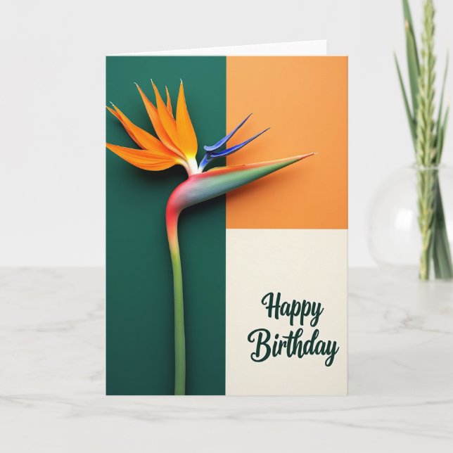 Joyful Birthday Bird Bloom Card (Front)