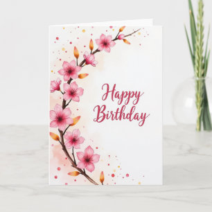 Joyful Birthday Blossom Branch Card