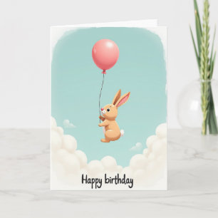 Joyful Birthday Bunny Balloon Card