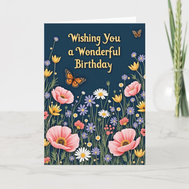 Joyful Birthday Butterfly Card (Front)