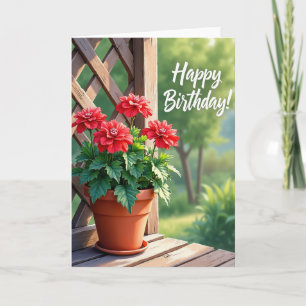 Joyful Birthday Crimson Blooms Card