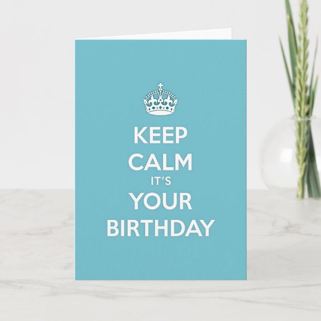 Joyful Birthday Crown Emblem Card (Front)
