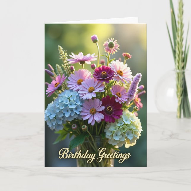Joyful Birthday Daisy Bloom Card (Front)