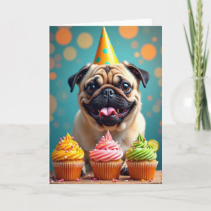 Joyful Birthday Dog Cupcake Card